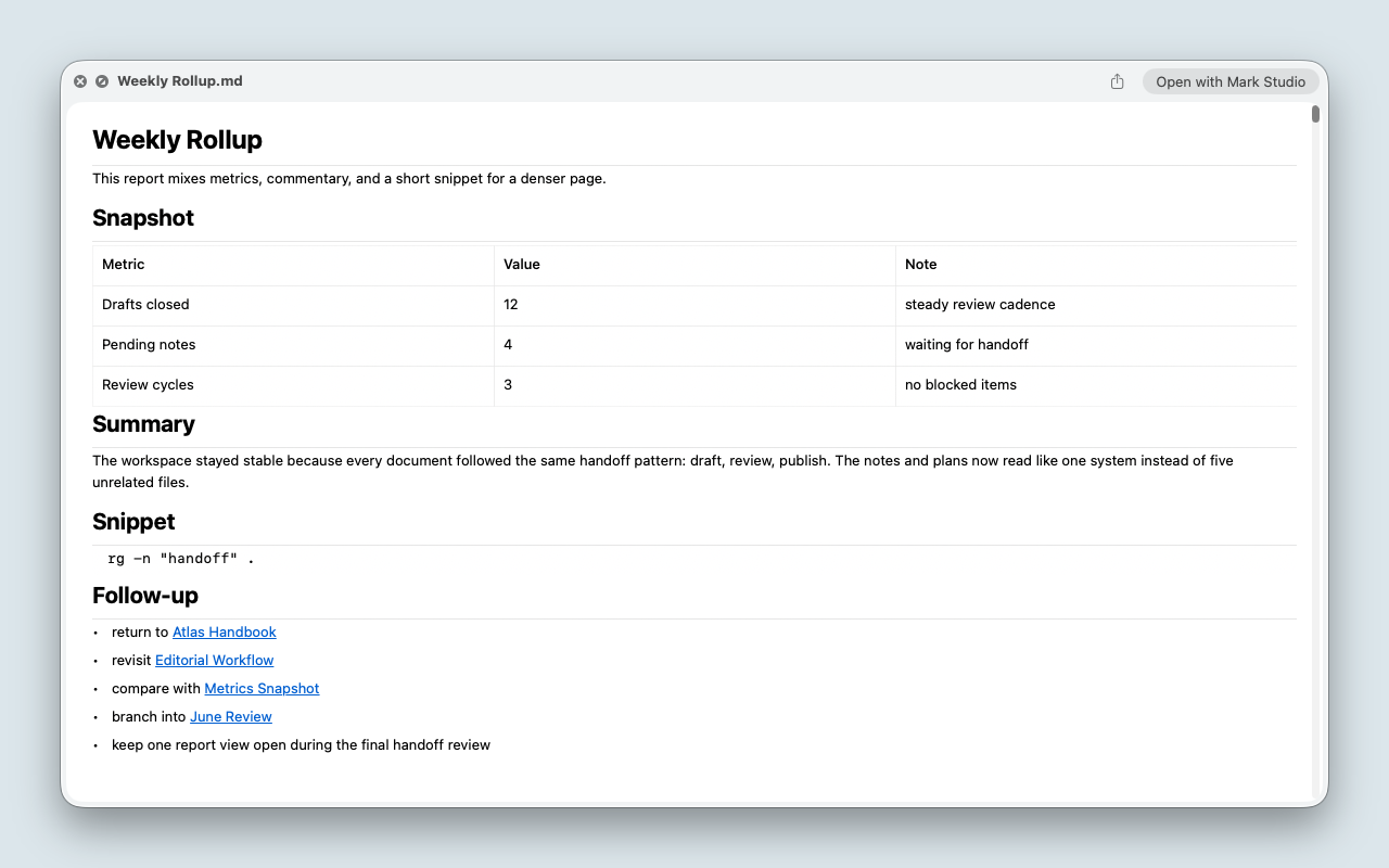 Quick Look showing a rendered Markdown document